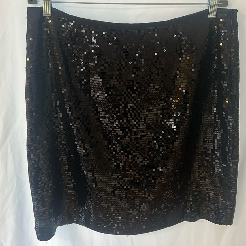 Ann Taylor black sequined lined skirt